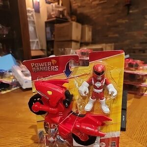 Power Ranger Red Action Figure with Motorcycle